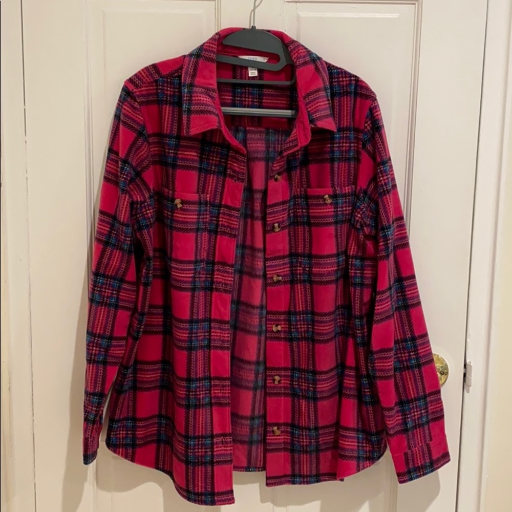 Fleece Flannel Shirt Jacket